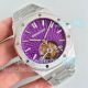 Swiss Clone Audemars Piguet Royal Oak Tourbillon Watch SS Purple Dial (2)_th.jpg